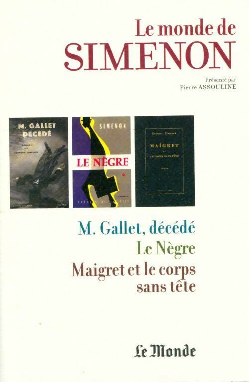 Livrenpoche : M. Gallet, décédé / Le nègre / Maigret et le corps sans tête - Georges Simenon - Livre