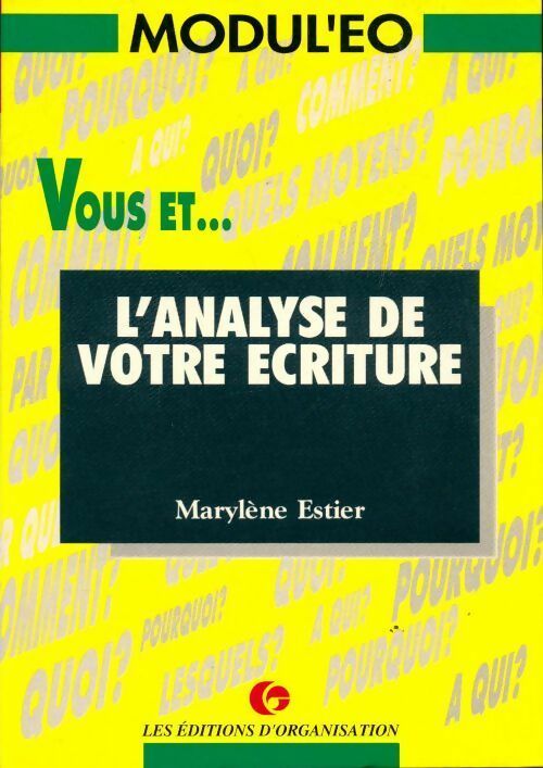 Livrenpoche : Vous et l'analyse de votre écriture - Marylène Estier - Livre