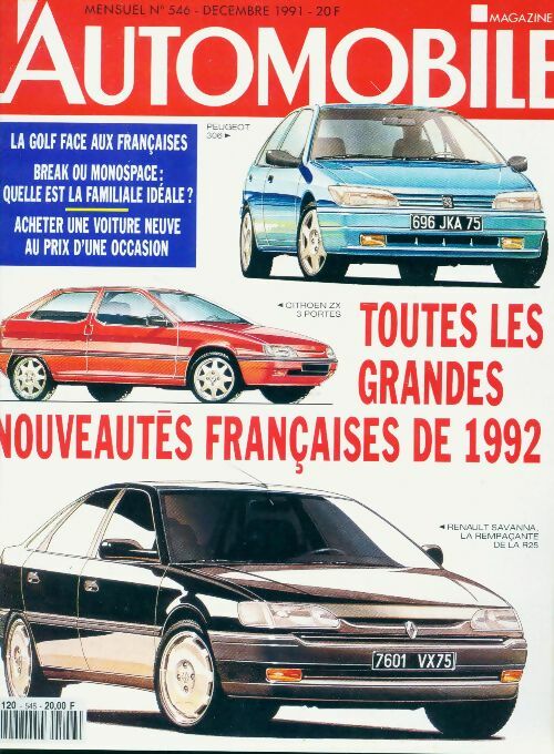 Livrenpoche : L'automobile magazine n°546 : Toutes les grandes nouveautés françaises de 1992 - Collectif - Livre