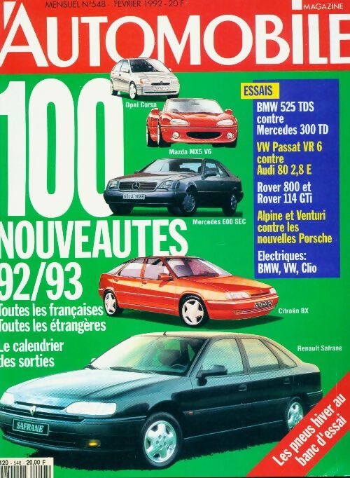 Livrenpoche : L'automobile magazine n°548 : 100 nouveautés 92/93 - Collectif - Livre