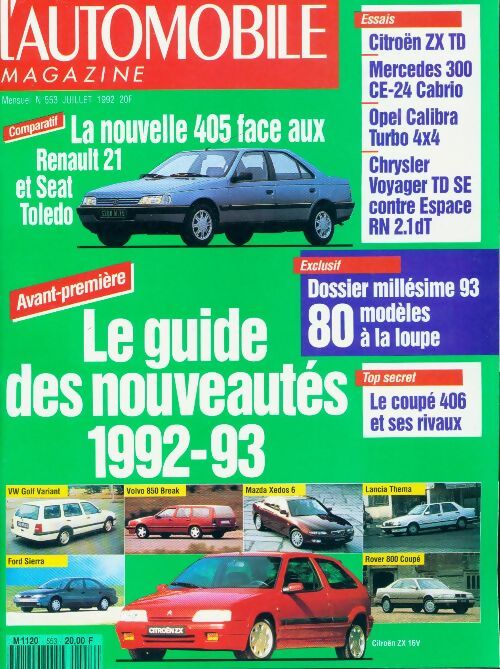 Livrenpoche : L'automobile magazine n°553 : Le guide des nouveautés 1992-93 - Collectif - Livre
