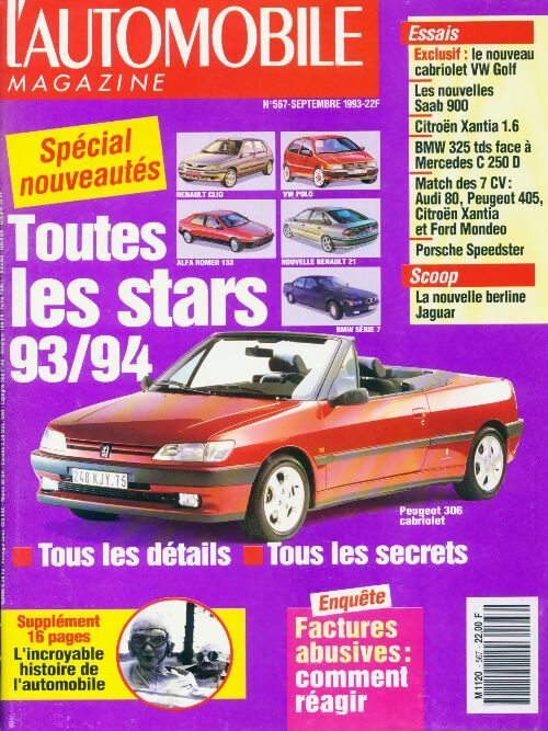 Livrenpoche : L'automobile magazine n°567 : Toutes les stars 93/94 - Collectif - Livre
