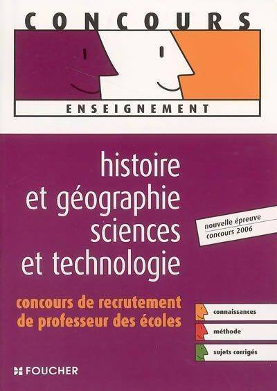 Livrenpoche : Histoire et géographie sciences et technologie. Concours de recrutement de professeur des écoles - Eric Tisserand - Livre