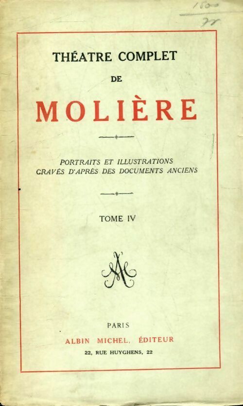 Livrenpoche : Théâtre complet Tome IV - Molière - Livre