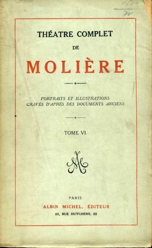 Livrenpoche : Théâtre complet Tome VI - Molière - Livre