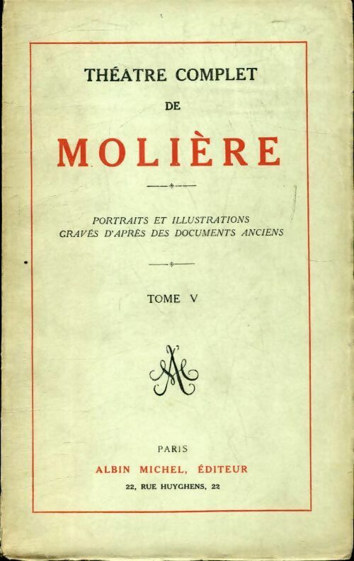 Livrenpoche : Théâtre complet Tome V - Molière - Livre
