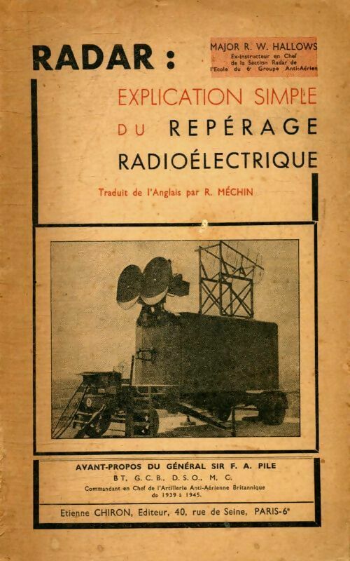 Livrenpoche : Radar : Explication simple du repérage radioélectrique - R.W Hallows - Livre