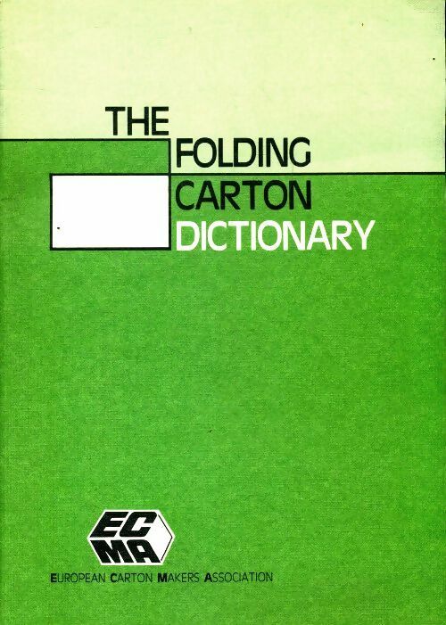 Livrenpoche : The folding carton dictionary - Collectif - Livre
