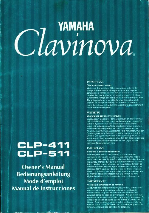 Livrenpoche : Clavinova CLP-411 / CLP-511 - Collectif - Livre