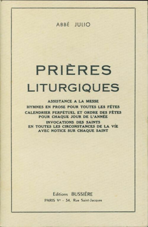 Livrenpoche : Prières liturgiques - Abbé Julio - Livre