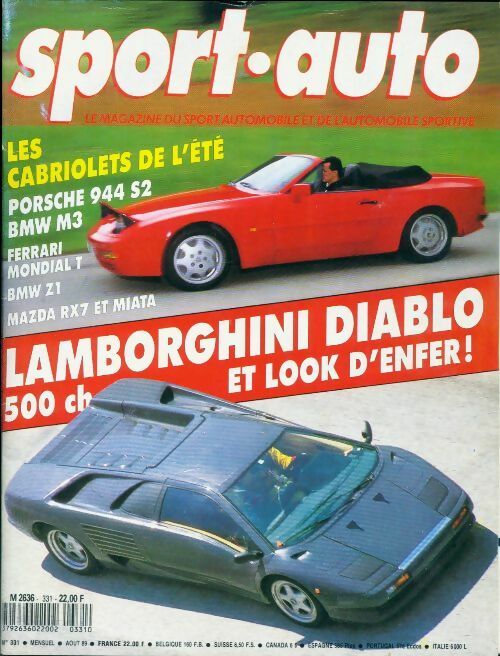 Sport-auto n°331 : Lamborghini Diablo - Collectif -  Sport-auto - Livre