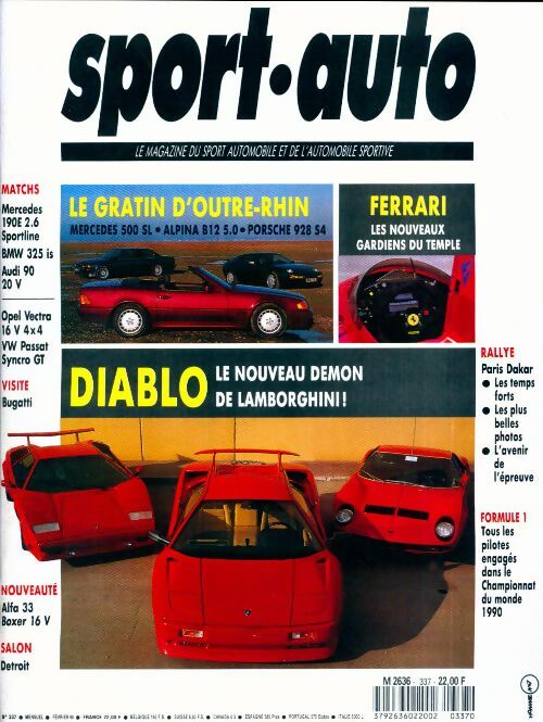 Livrenpoche : Sport-auto n°337 : Diablo / Le gratin d'Outre-Rhin - Collectif - Livre