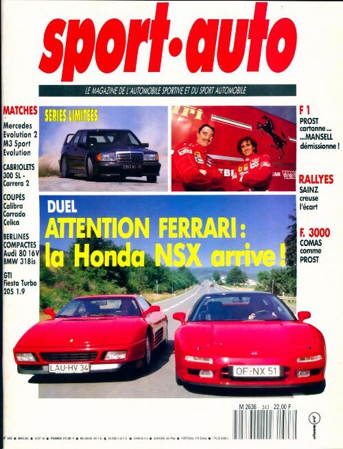Livrenpoche : Sport-auto n°343 : Attention Ferrari : la Honda NSX arrive ! - Collectif - Livre