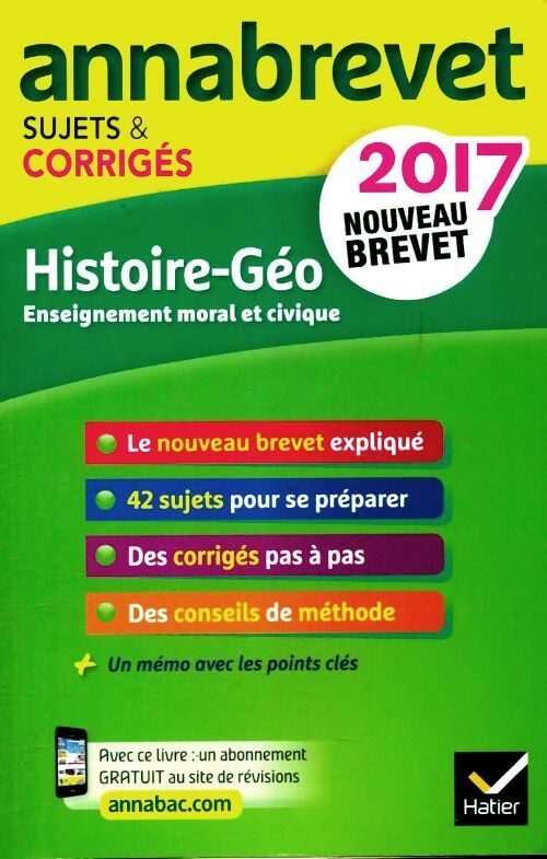 Annales 2017 histoire géographie - Marielle Chevallier -  Annabrevet - Livre