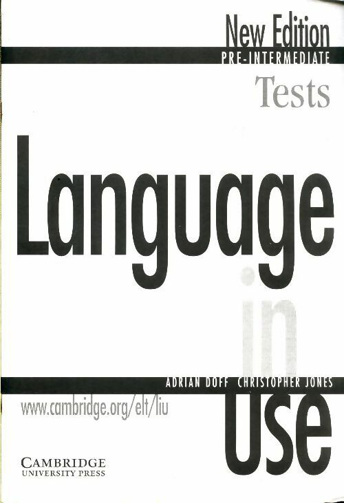 Livrenpoche : Language in use pre-intermediate tests - Adrian Doff - Livre