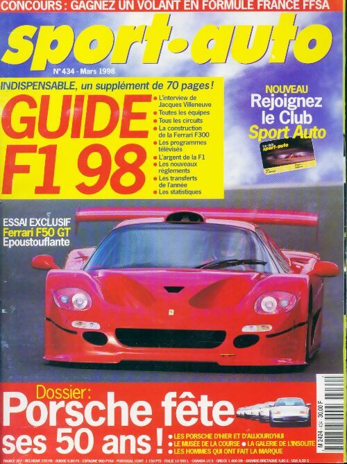 Livrenpoche : Sport-auto n°434 : Guide F1 98 - Collectif - Livre