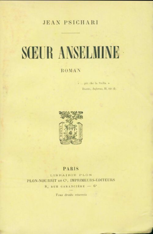 Livrenpoche : Soeur Anselmine - Henriette Psichari - Livre