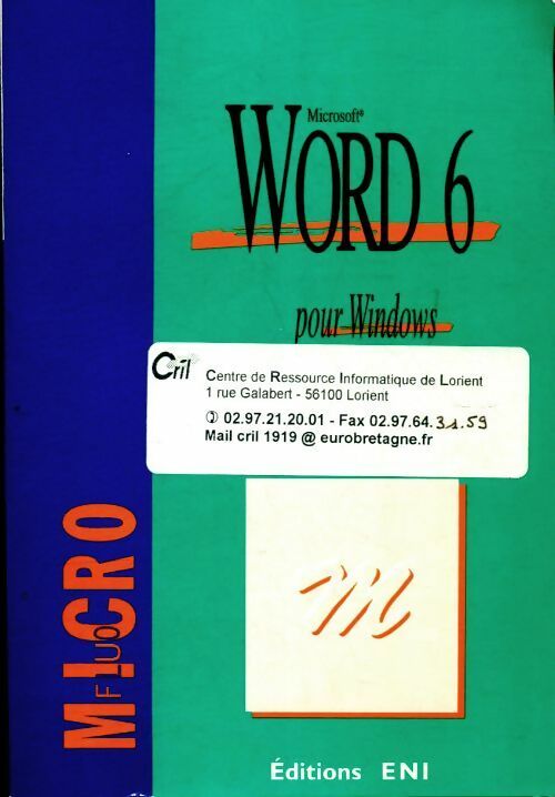 Livrenpoche : Word 6 pour Windows - Collectif - Livre