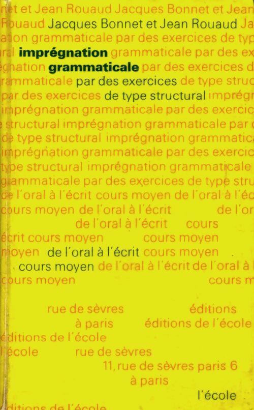 Livrenpoche : Imprégnation grammaticale CM - Jacques Bonnet, Bonnet - Livre