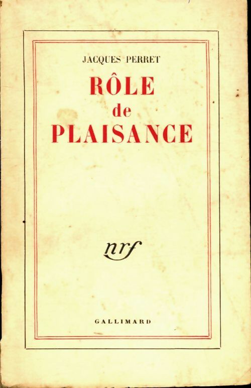 Livrenpoche : Rôle de plaisance - Jacques Perret - Livre