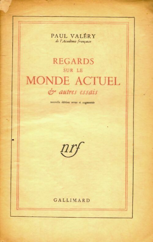Livrenpoche : Regards sur le monde actuel et autres essais - Paul Valéry - Livre