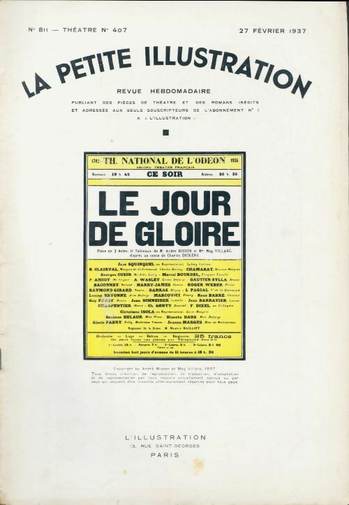Livrenpoche : La petite illustration n°811 Théâtre n°407 - Collectif - Livre