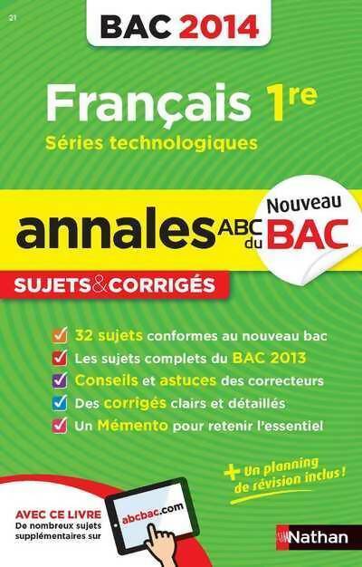 Livrenpoche : Annales bac 2014 français 1ere - Sylvie Planchard - Livre