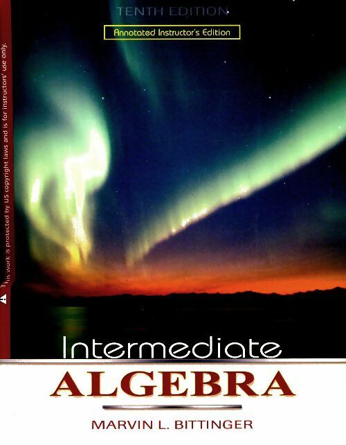 Livrenpoche : Intermediate algebra - Marvin L Bittinger - Livre