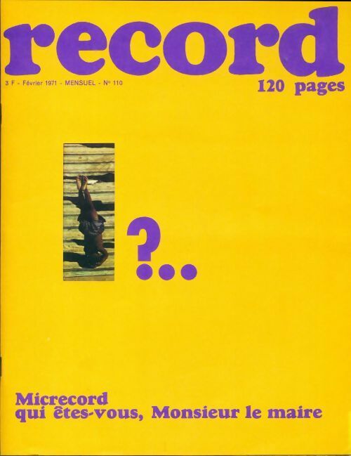 Record n°110 : Microrecord - Collectif -  Record - Livre