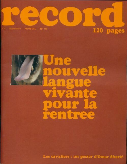 Record n°116 : Une nouvelle langue vivante pour la rentrée - Collectif -  Record - Livre