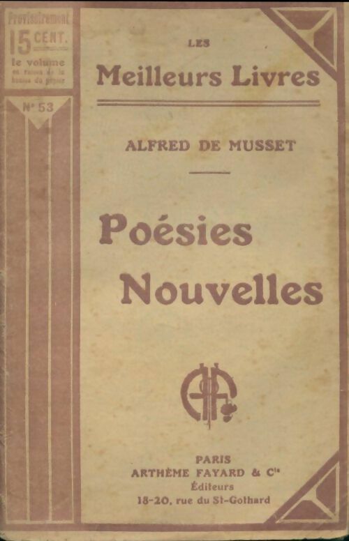 Livrenpoche : Poésies nouvelles - Alfred De Musset - Livre