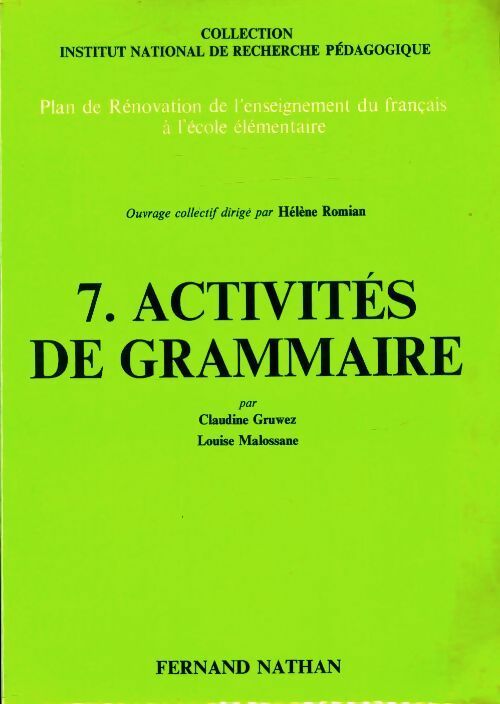 Livrenpoche : 7. Activités de grammaire - Collectif - Livre