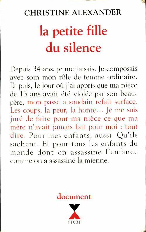 Livrenpoche : La petite fille du silence - Christine Alexander, C Alexander - Livre