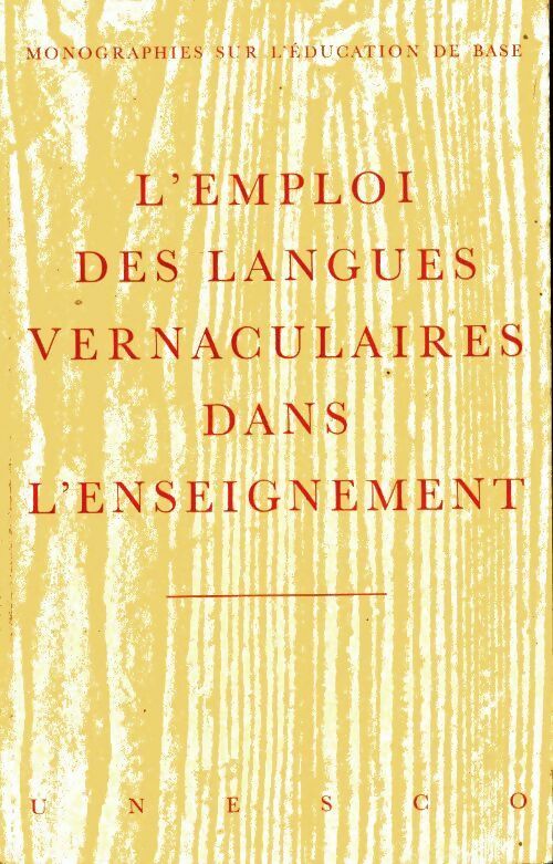 Livrenpoche : L'emploi des langues vernaculaires dans l'enseignement - Collectif - Livre