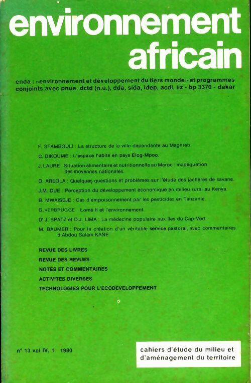 Livrenpoche : Environnement africain n°13 - Collectif - Livre