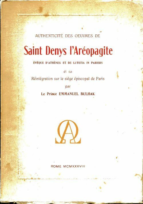 Livrenpoche : Saint Denys l'aréopagite - Emmanuel Bulhak - Livre