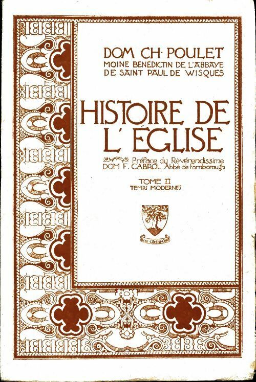 Livrenpoche : Histoire de l'église Tome II - Dom Ch Poulet - Livre