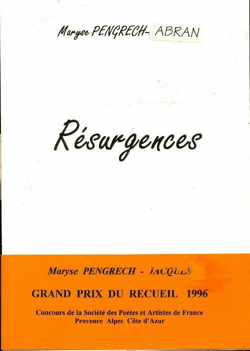 Livrenpoche : Résurgences - Maryse Pengrech - Livre