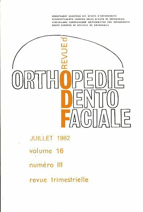 Livrenpoche : Revue d'orthopédie dento-faciale n° 3 volume 16 - Collectif - Livre