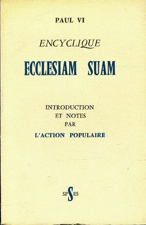 Livrenpoche : Encyclique ecclesiam suam - Paul VI - Livre