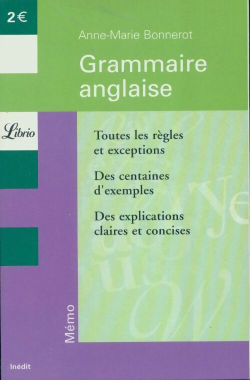 Livrenpoche : Grammaire anglaise - Anne-Marie Bonnerot - Livre