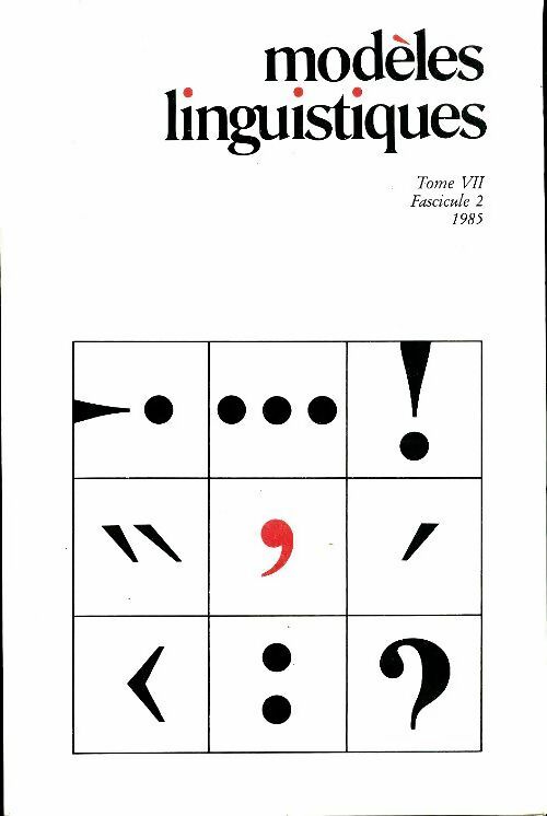 Livrenpoche : Modèles linguistiques Tome VII fascicule 2 - Collectif - Livre