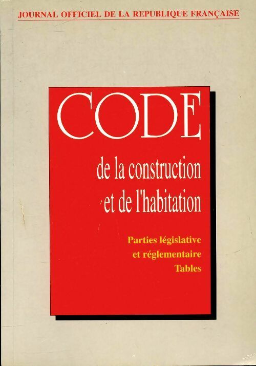 Livrenpoche : Code de la construction et de l'habitation 1994 - Collectif - Livre