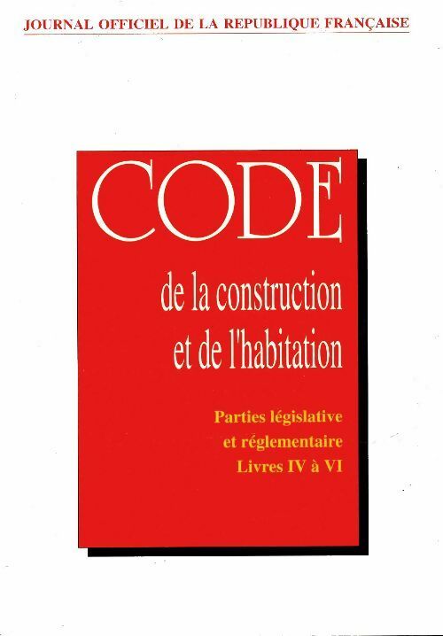 Livrenpoche : Code de la construction et de l'habitation volume 2 1994 - Collectif - Livre