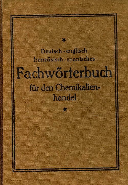 Fachwrterbuch für den Chemikalienhandel - Erwin Hellbusch -  Bredow - Livre