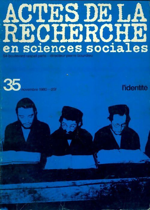 Livrenpoche : Actes de la recherche en sciences sociales n°35 : L'identité - Collectif - Livre
