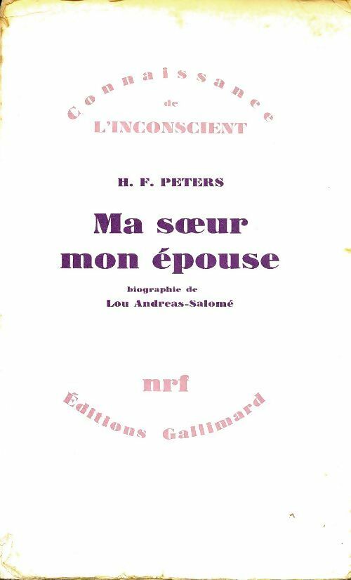Livrenpoche : Ma soeur, mon épouse - H.F. Peters - Livre