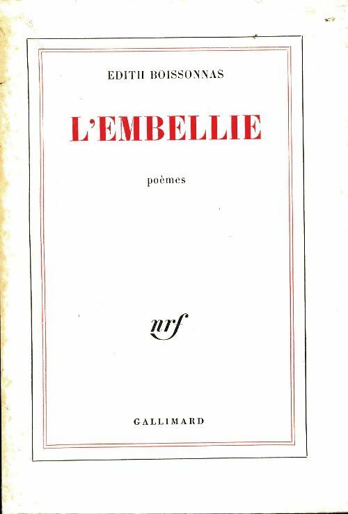Livrenpoche : L'embellie - Edith Boissonnas - Livre