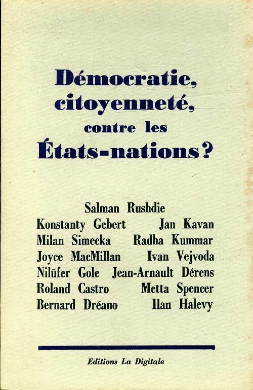 Livrenpoche : Démocratie citoyenneté contre les Etats-nations ? - Collectif - Livre