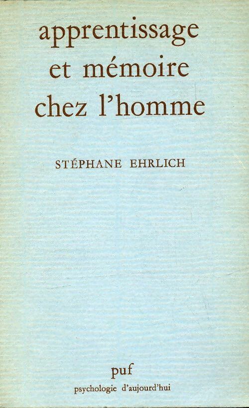 Livrenpoche : Apprentissage et mémoire chez l'homme - Stéphane Ehrlich - Livre